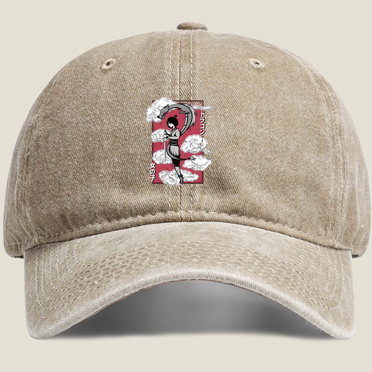 Dragon Girl: Warrior and Serpent in the Clouds - Washed Denim - Baseball Cap