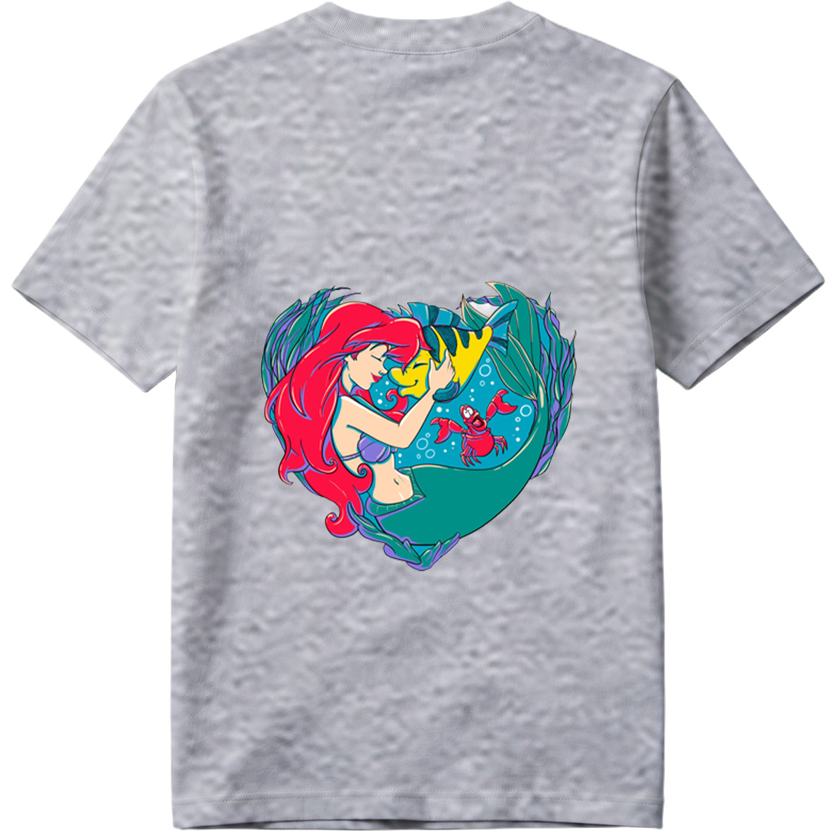 The Little Mermaid: Ariel and Flounder in a Heart Frame - Tee