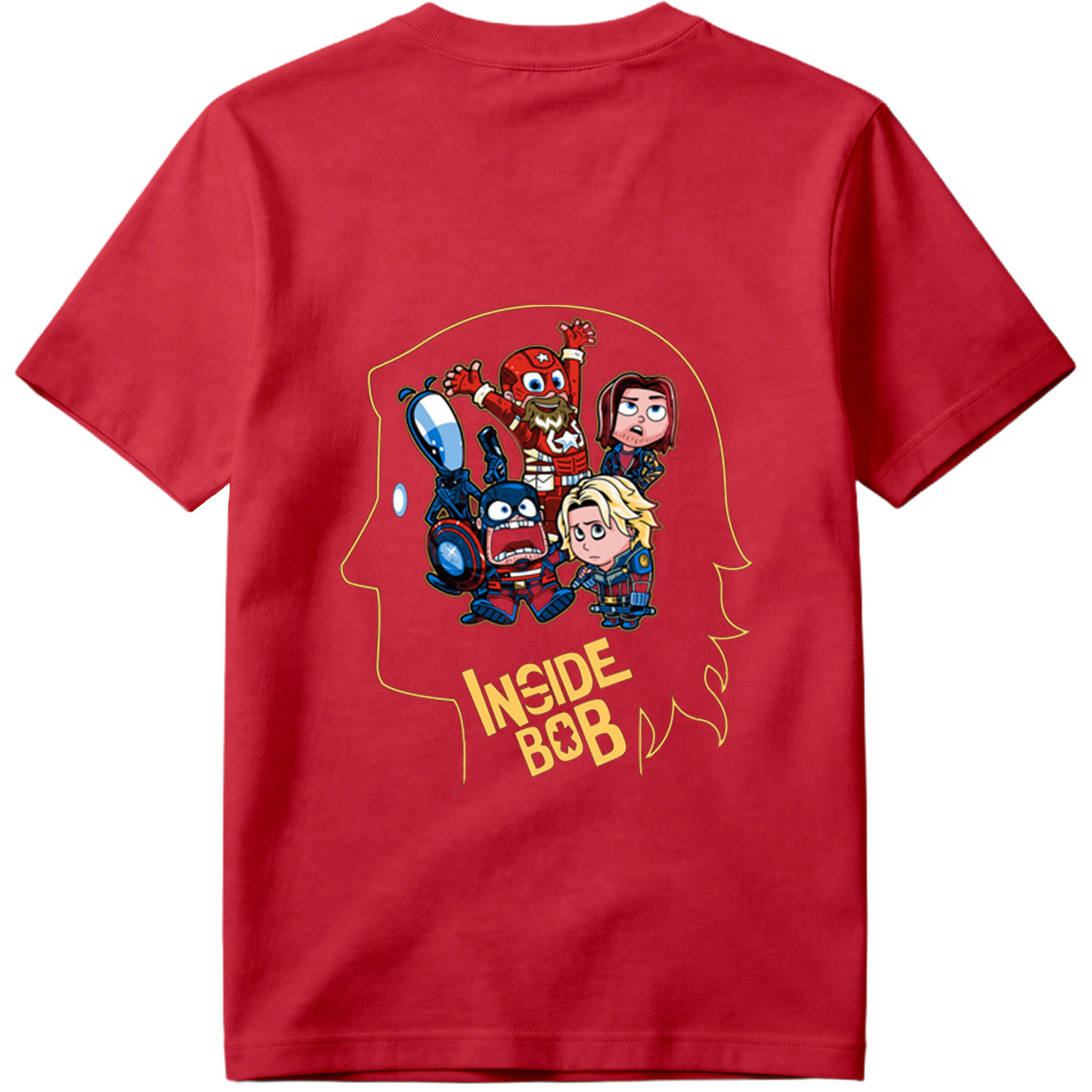 Inside Bob: Captain America, Black Widow, and Thor in Chibi Style - Tee