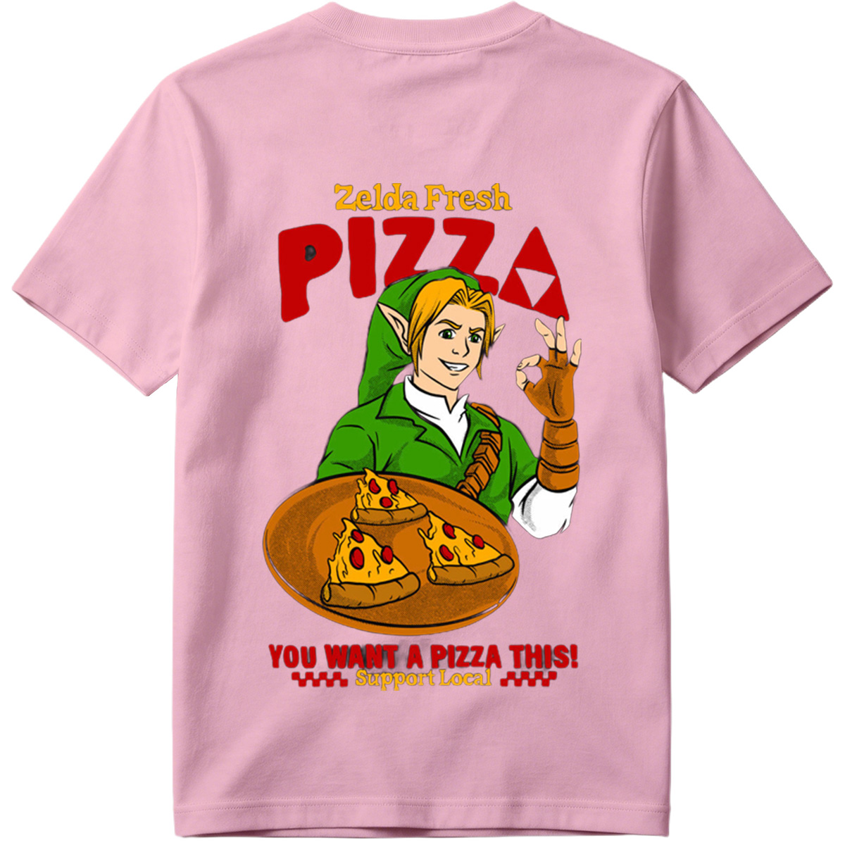Zelda Fresh Pizza: Link Serves Pizza with a Smile - Tee