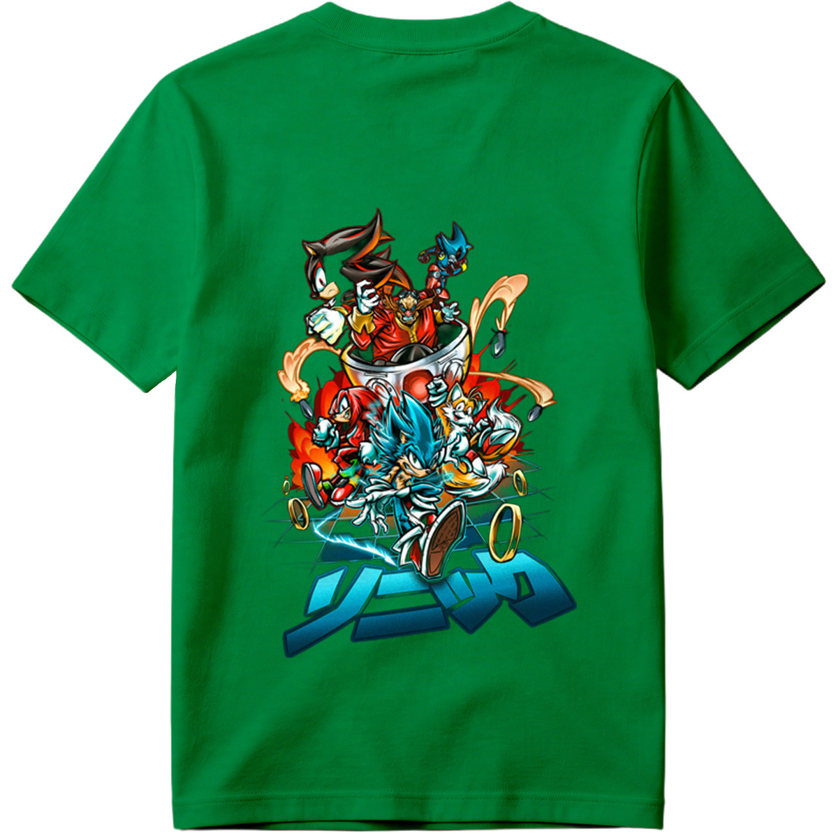 Sonic the Hedgehog: Sonic, Shadow, Knuckles, Tails, and Silver in Action - Tee