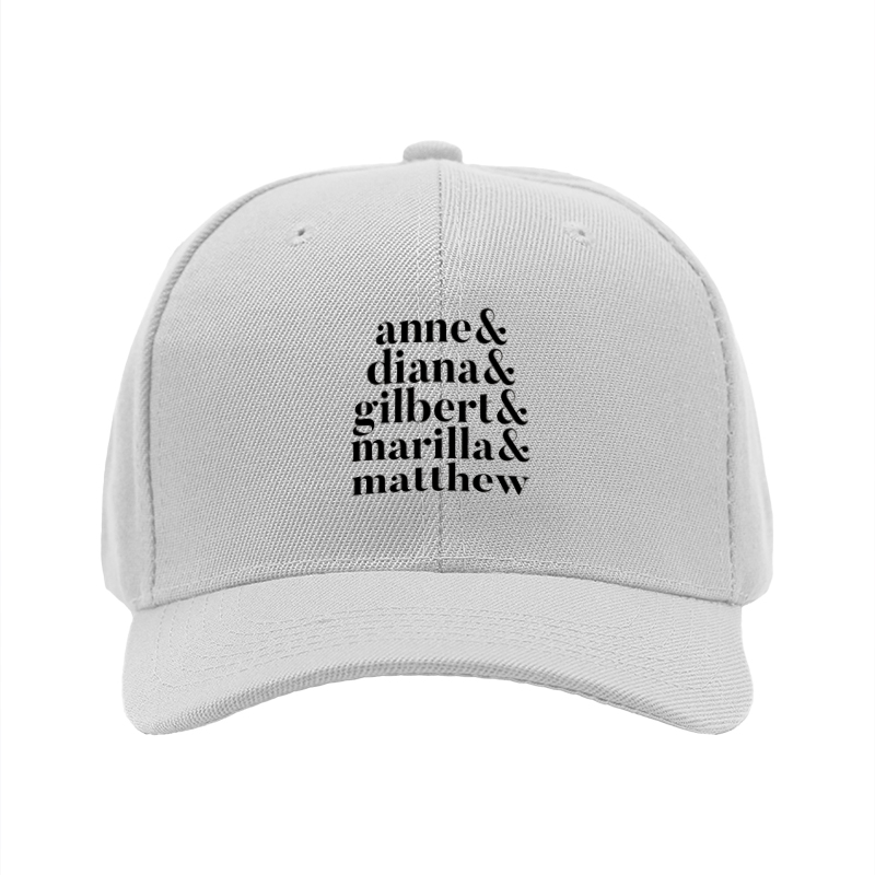 1pc New Baseball Cap with Name & Diana & Gilbert & Marilla & Matthew Print Unisex Adjustable Hat for Outdoor Activities and Casual Wear Adults Fashion Accessory