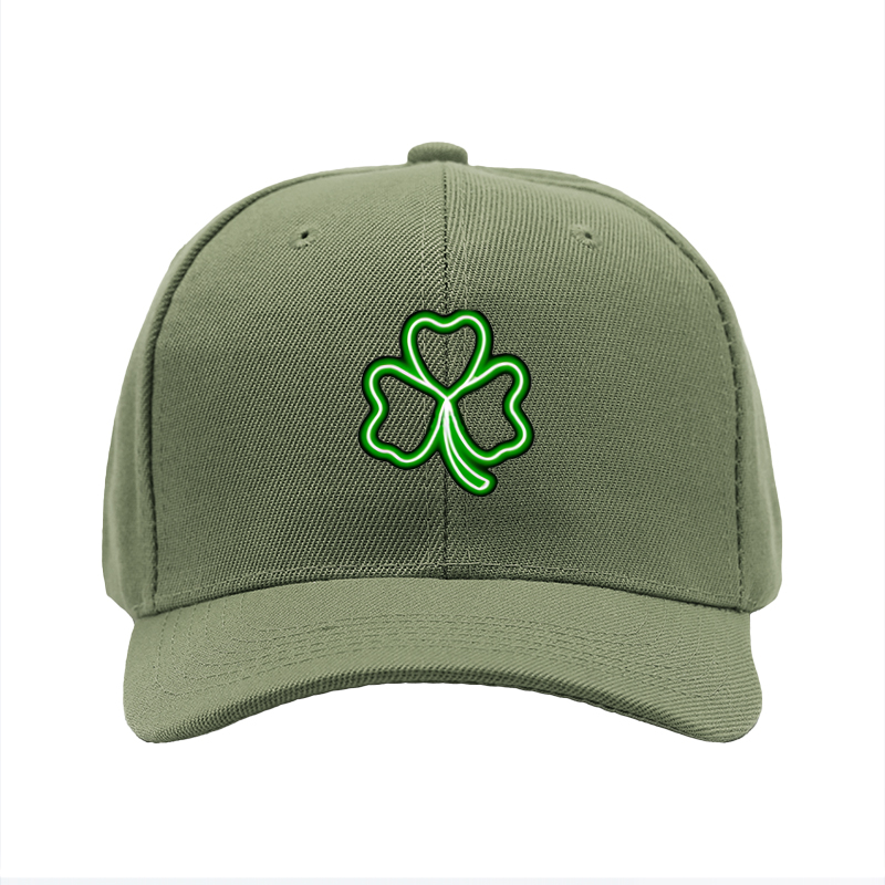 1pc New Baseball Cap with Neon Green Clover Print and Glowing Design Unisex Adjustable Hat for Outdoor Activities and Casual Wear Adults and Teens
