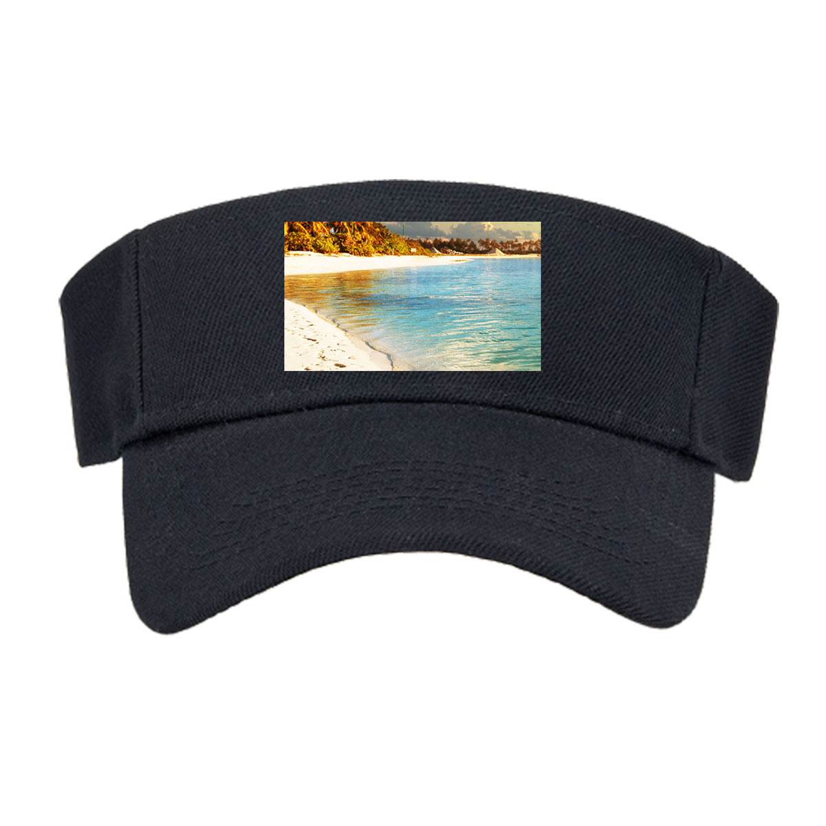 Tropical Beach with Clear Water and Palm Trees -  Visor cap