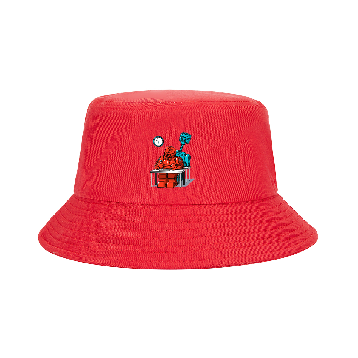 Red Robot Medic Studying at Desk - Fisherman's Hat
