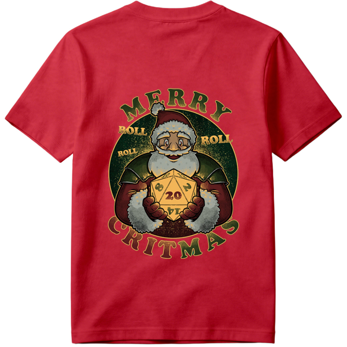 Merry Rollmas: Santa with D20 - Tee