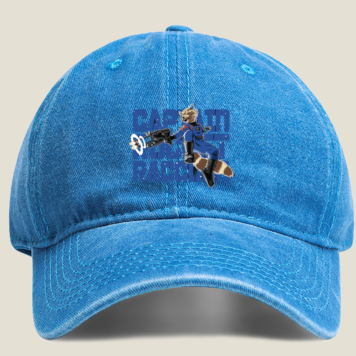 Captain Rocket Raccoon - Washed Denim - Baseball Cap