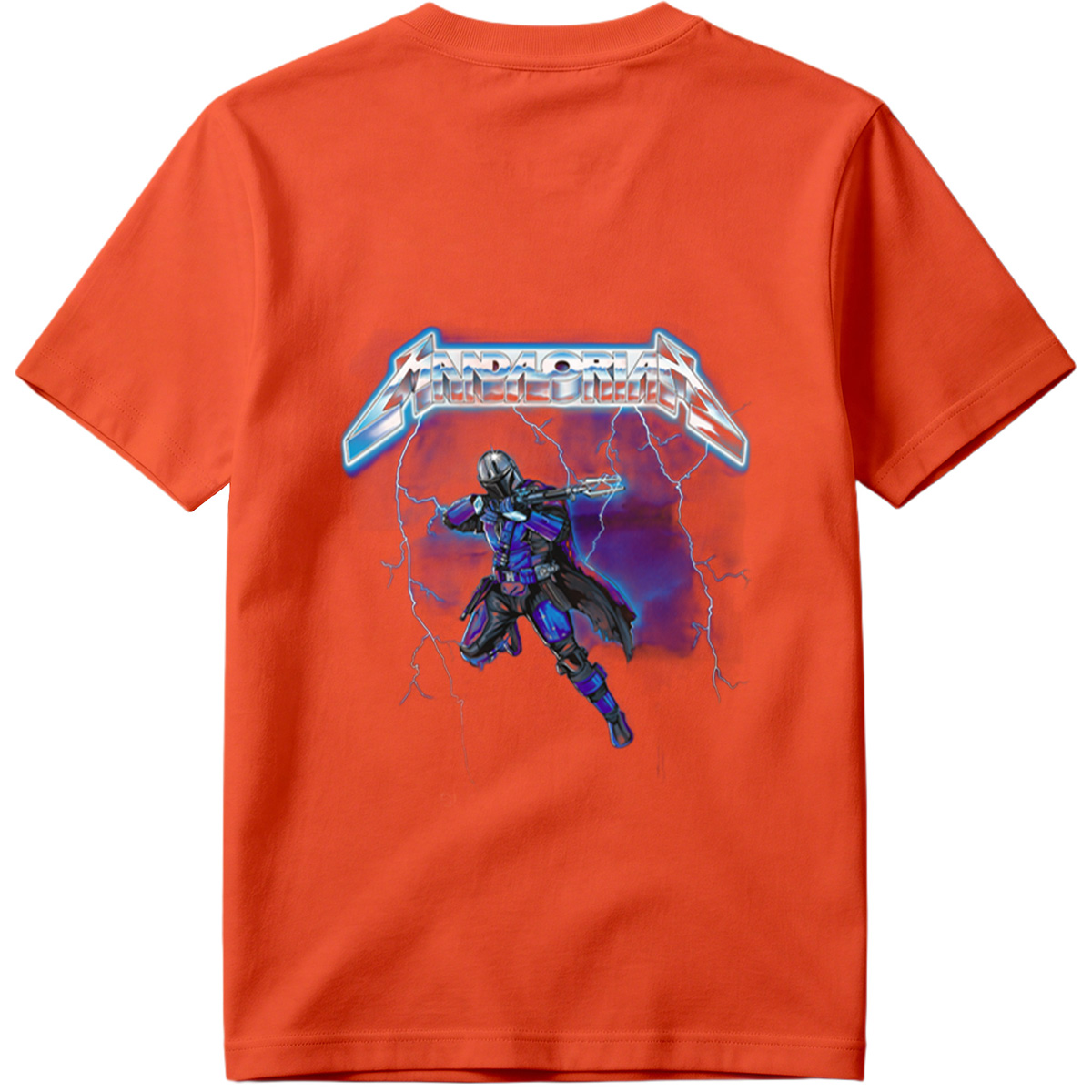 Mandalorian: The Armored Warrior in Stormy Skies - Tee
