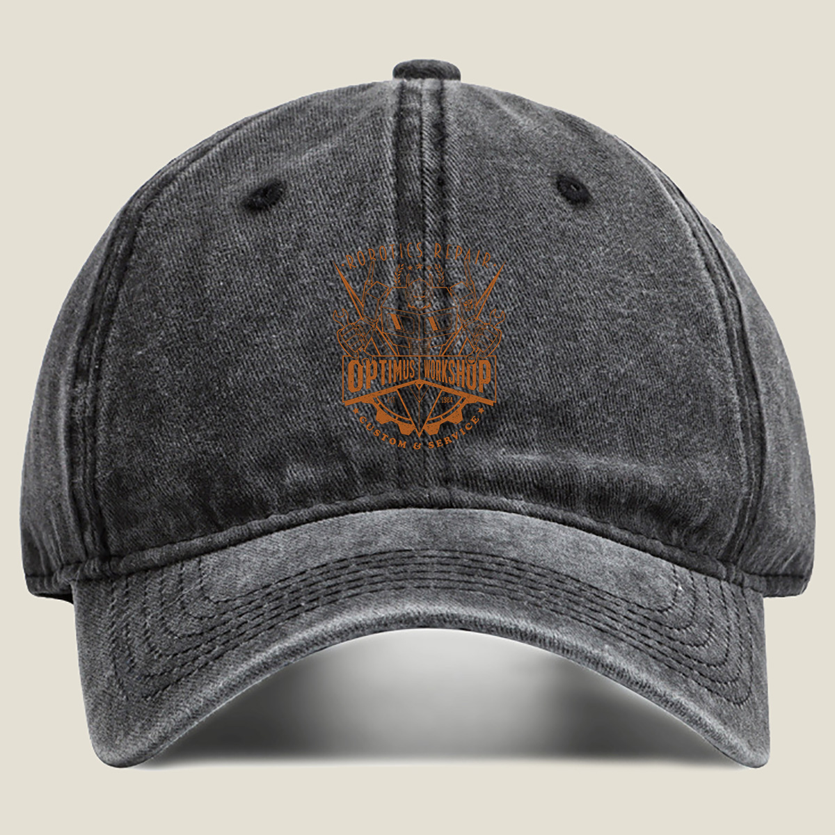 Optimus Prime Robotics Repair Workshop - Washed Denim - Baseball Cap