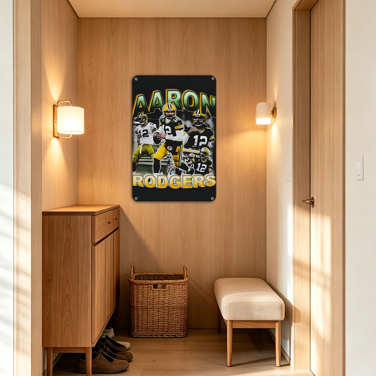 Aaron Rodgers Green Bay Packers NFL Quarterback Action Montage - painting