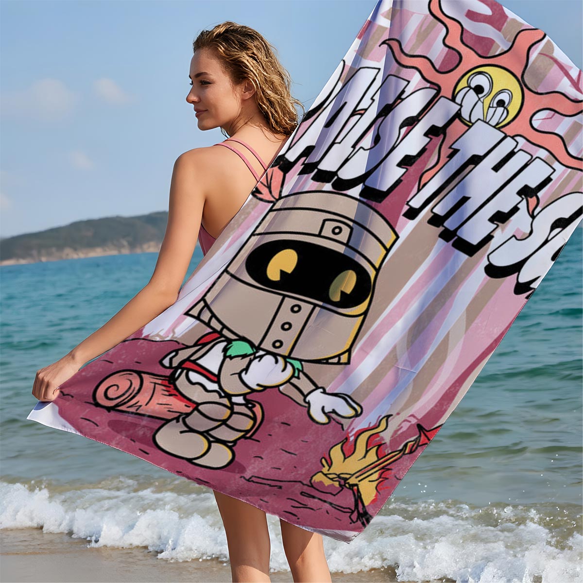 Praise the Sun: Knight with Fire and Sword - Beach towels