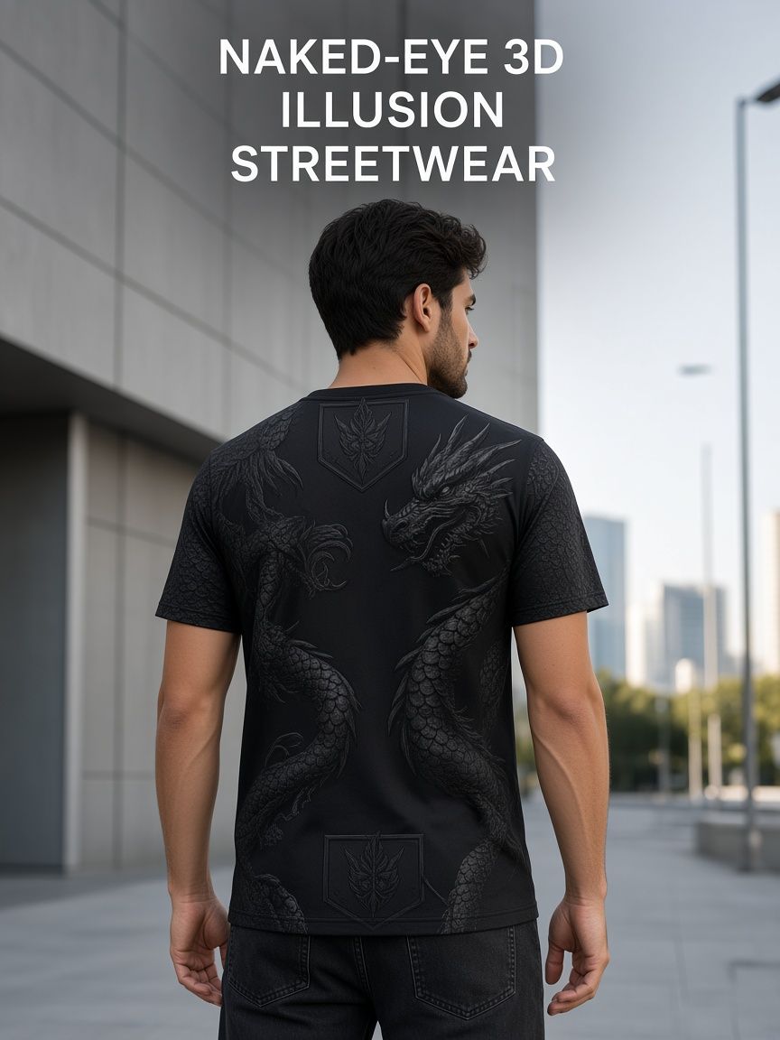 St. George Dragon Slayer 3D Optical Illusion Graphic Tee Breathable Athletic Mesh T-Shirt Casual Sports Wear