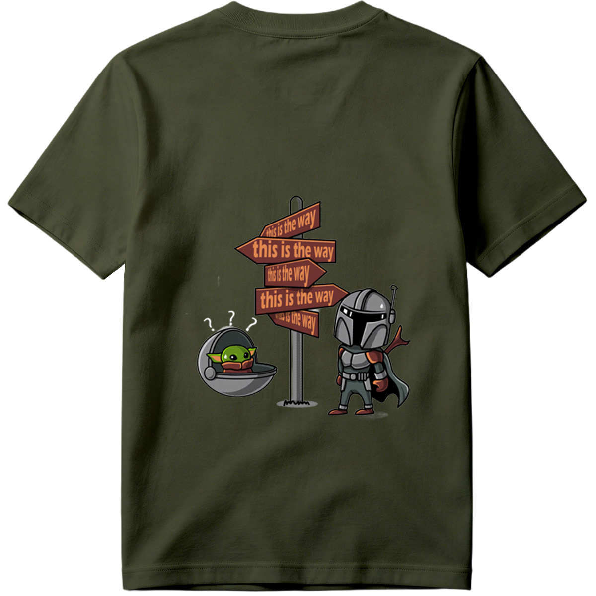 The Mandalorian and Grogu at Crossroads Sign - Tee