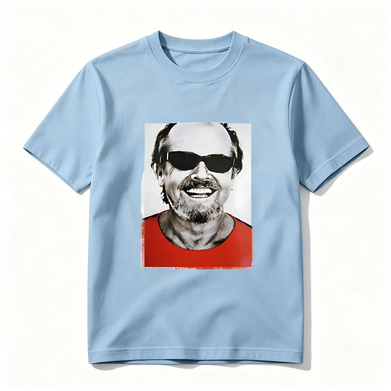 Man in Red Shirt and Sunglasses Smiling - Tee