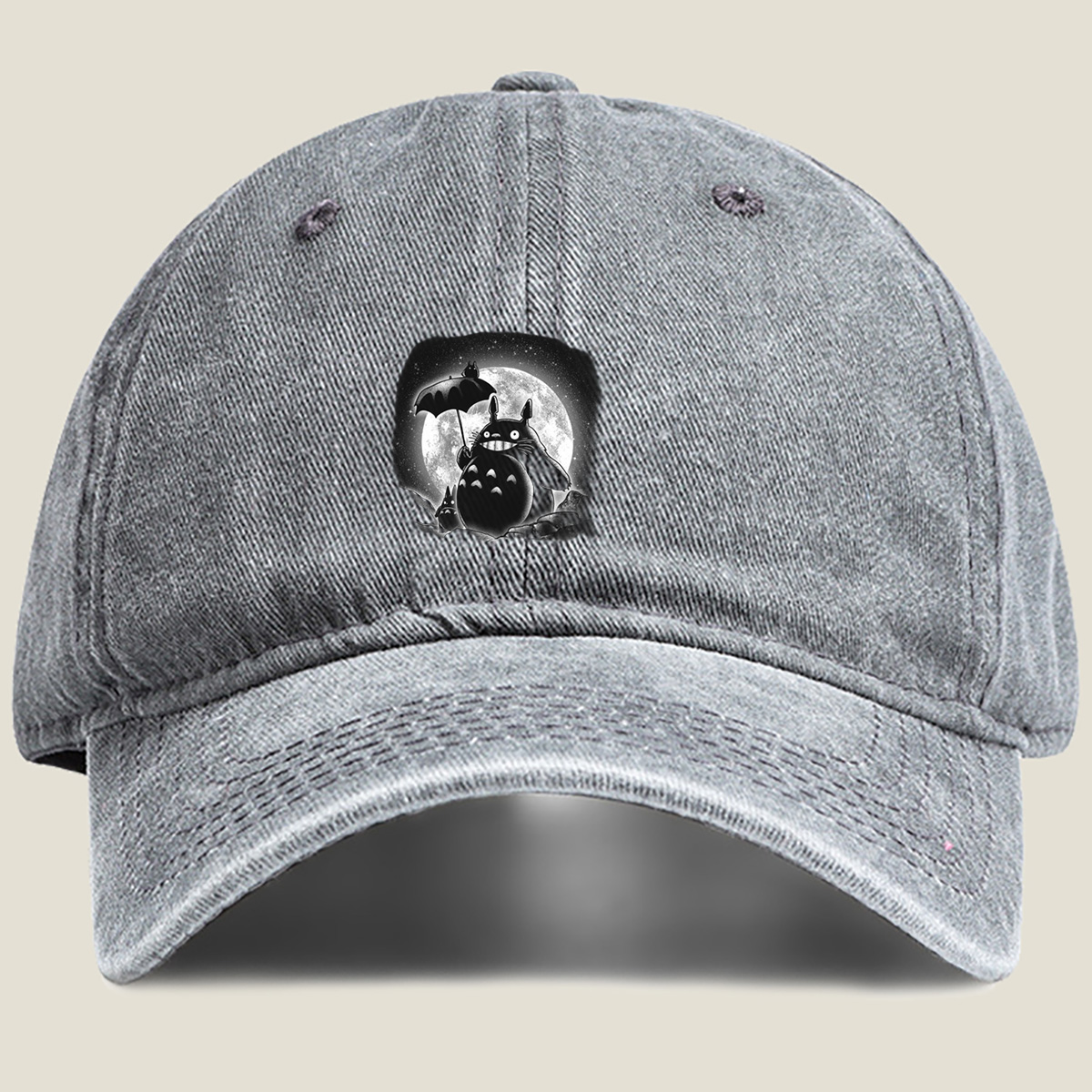 Totoro Under the Moonlight - Washed Denim - Baseball Cap