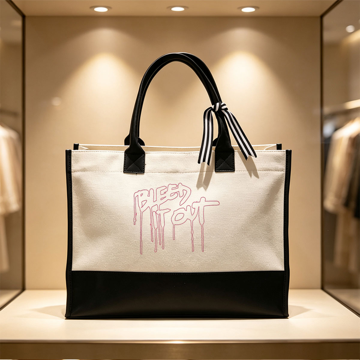 Bleed It Out - Canvas patchwork gift tote bag