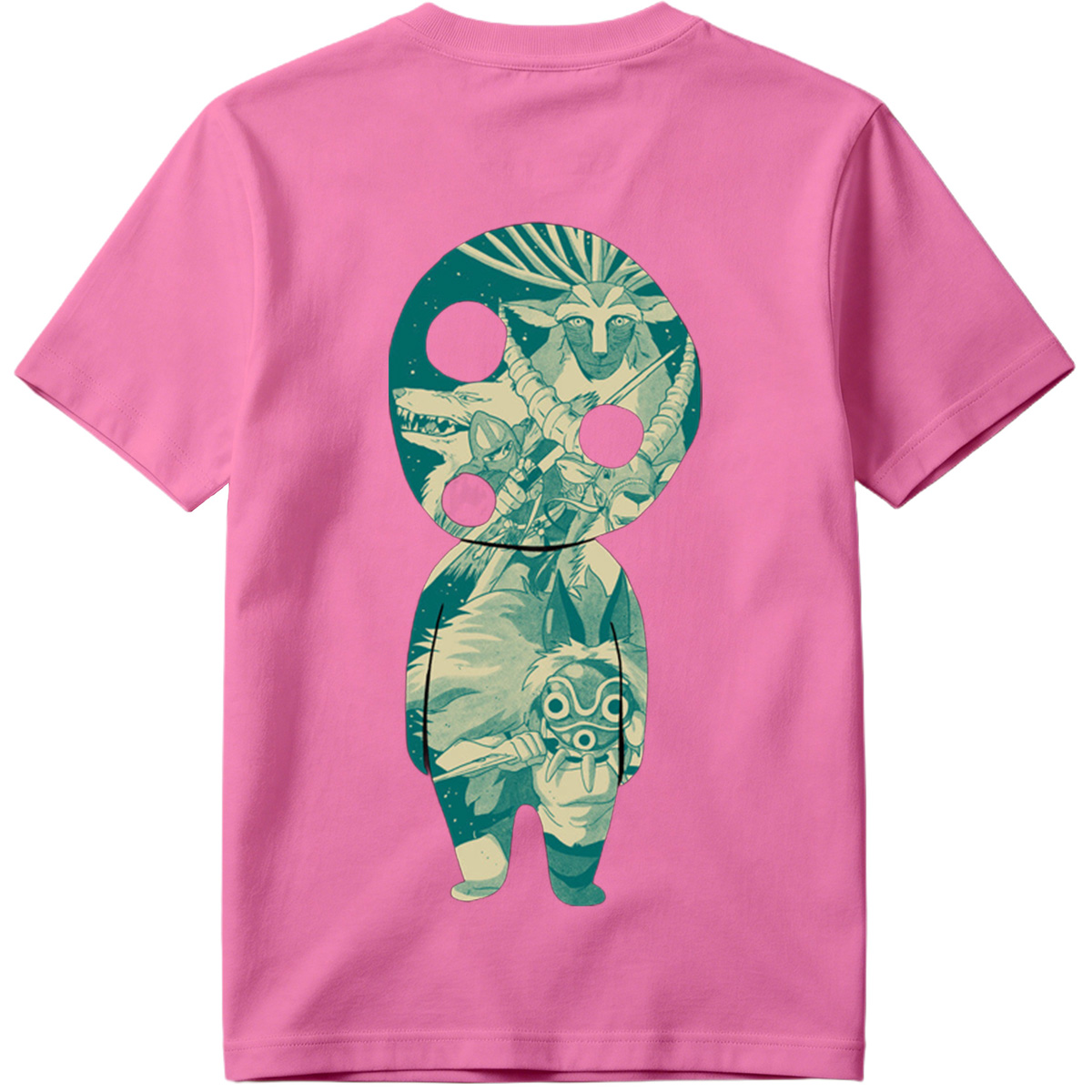 Princess Mononoke: San and Moro in a Stylized Figure - Tee