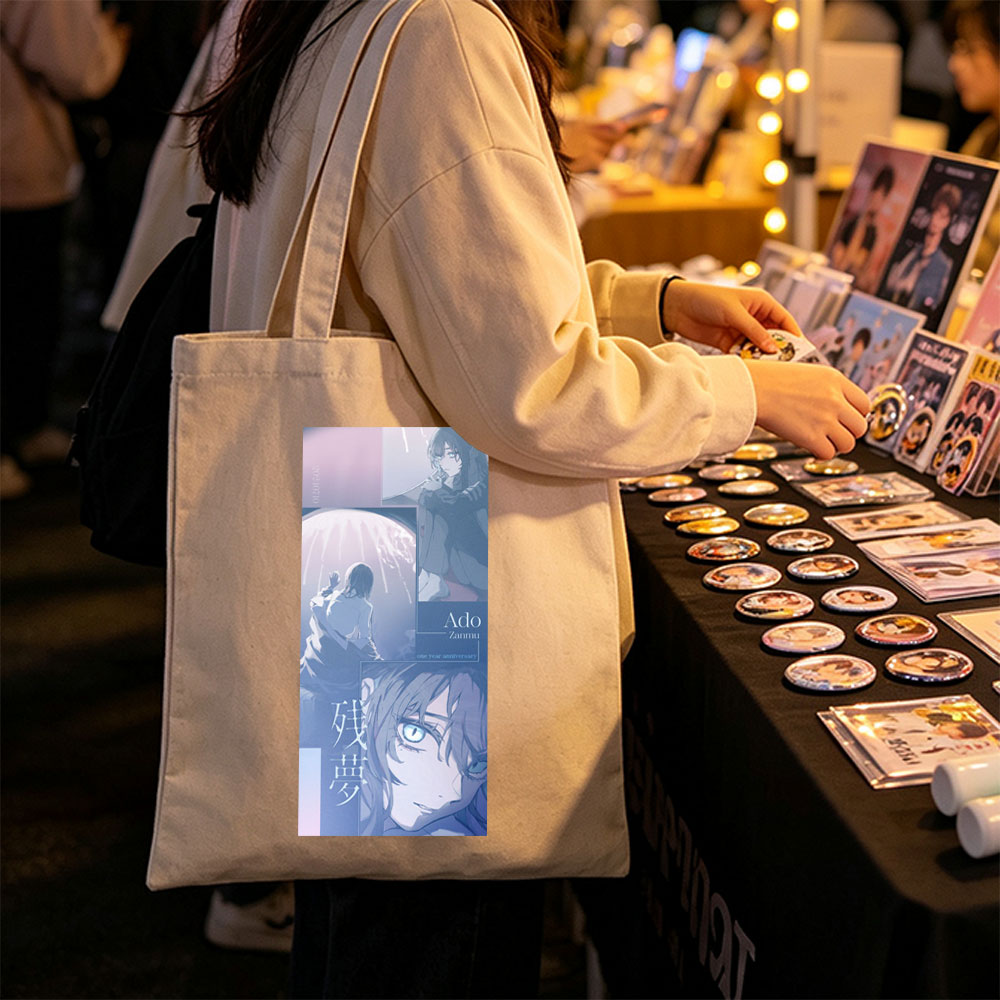 Ado Zanmu One Year Anniversary Visual Art Featuring Anime Characters and Dreamy Scenes - Canvas tote bags