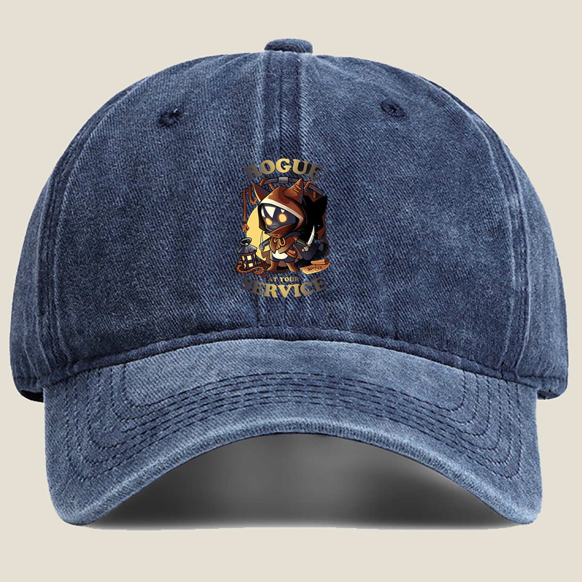 Rogue Cat: At Your Service - Washed Denim - Baseball Cap
