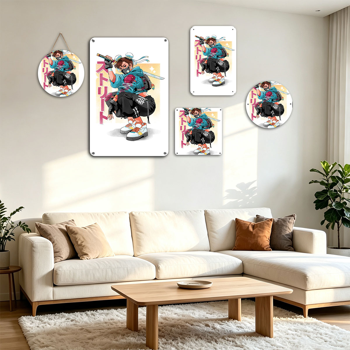 Street Fighter Character with Sword and Mask - painting