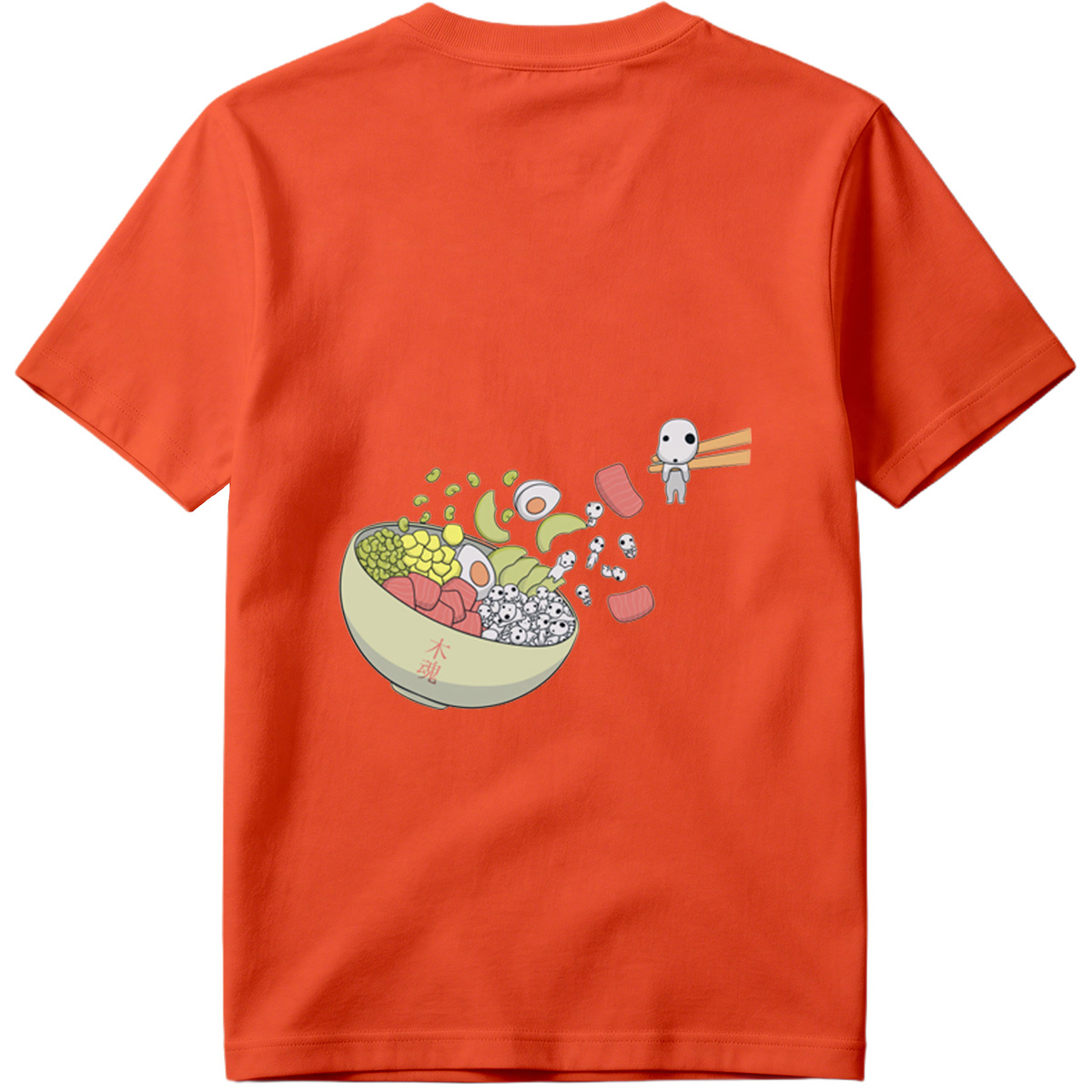 Kawaii Food Bowl with Kodama Characters - Tee