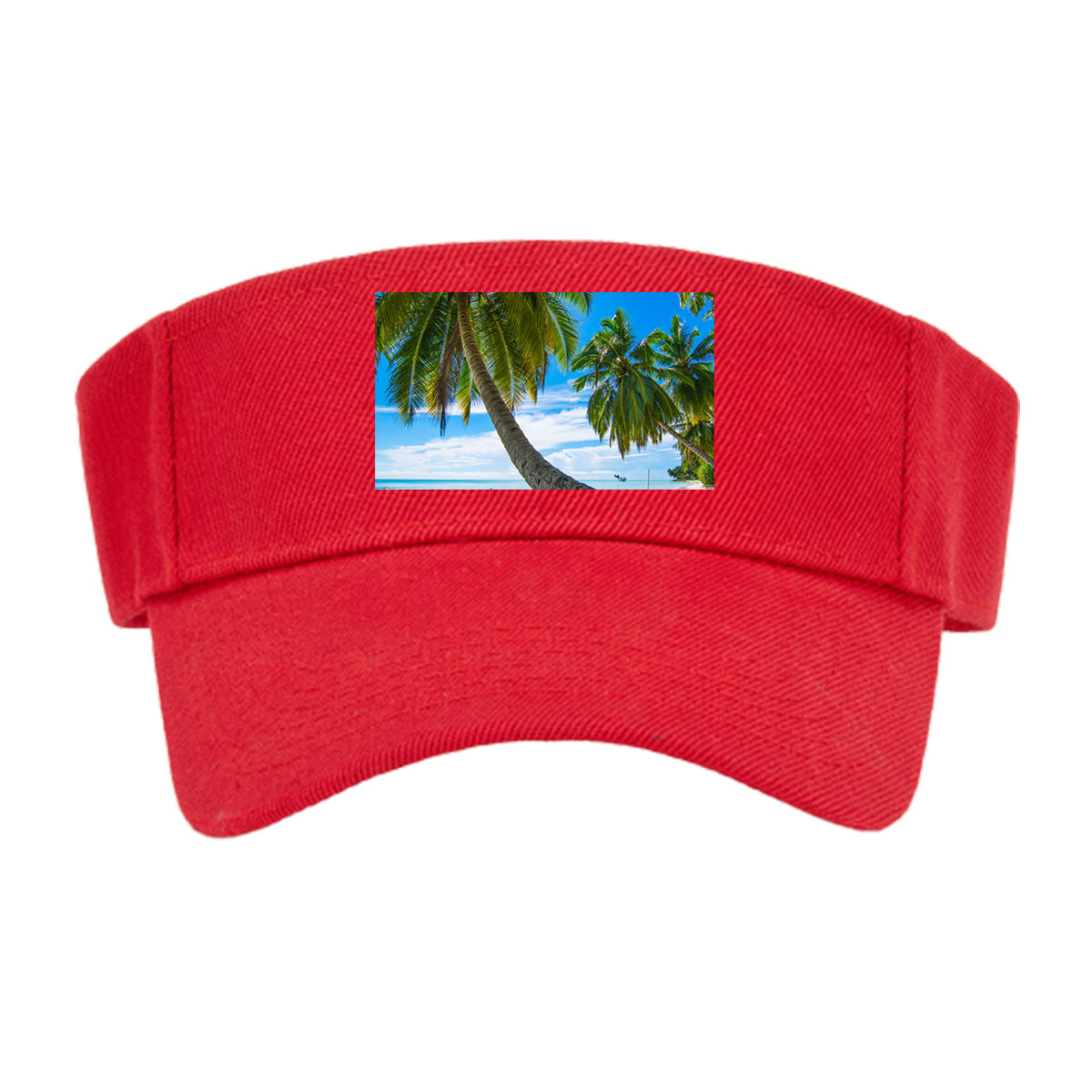 Tropical Beach with Swaying Palm Trees and Crystal Clear Waters -  Visor cap
