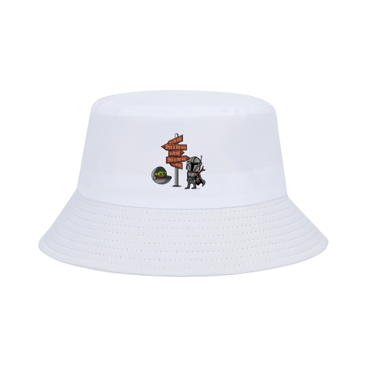 The Mandalorian and Grogu at Crossroads Sign - Fisherman's Hat