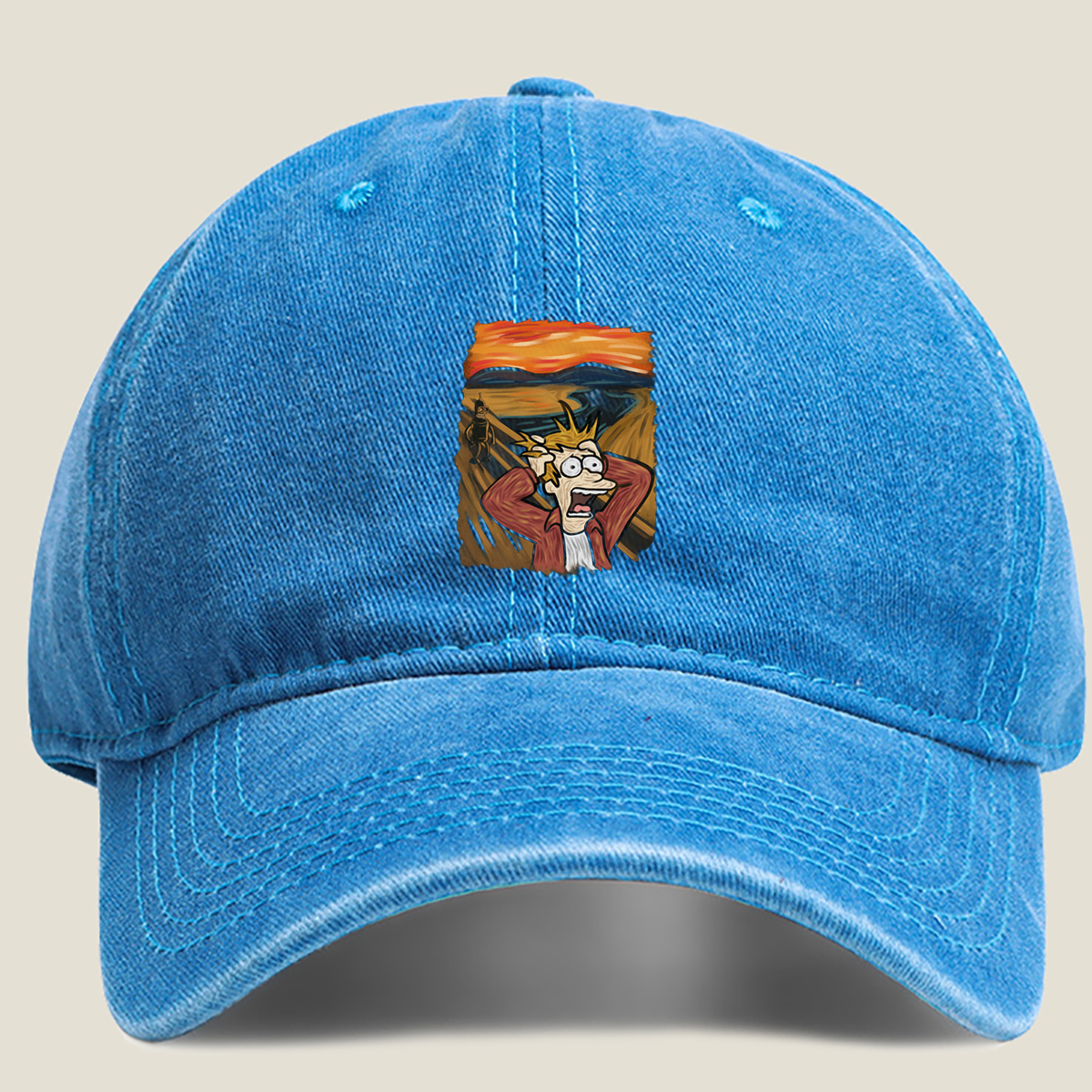 Futurama: Fry and Bender in the Desert Sunset - Washed Denim - Baseball Cap