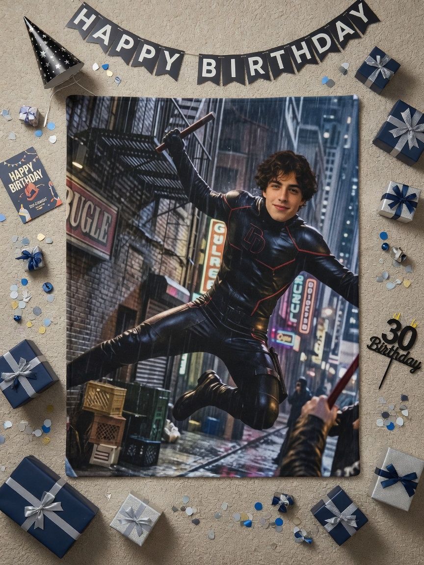 Custom Photo Face Superhero Action Flannel Fleece Throw Blanket, Personalized Ultra Soft Cozy Gift for Bed and Couch