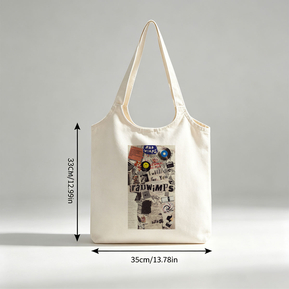 RADWIMPS Collage Art Featuring Music Themes and Lyrics - Canvas shoulder bags/