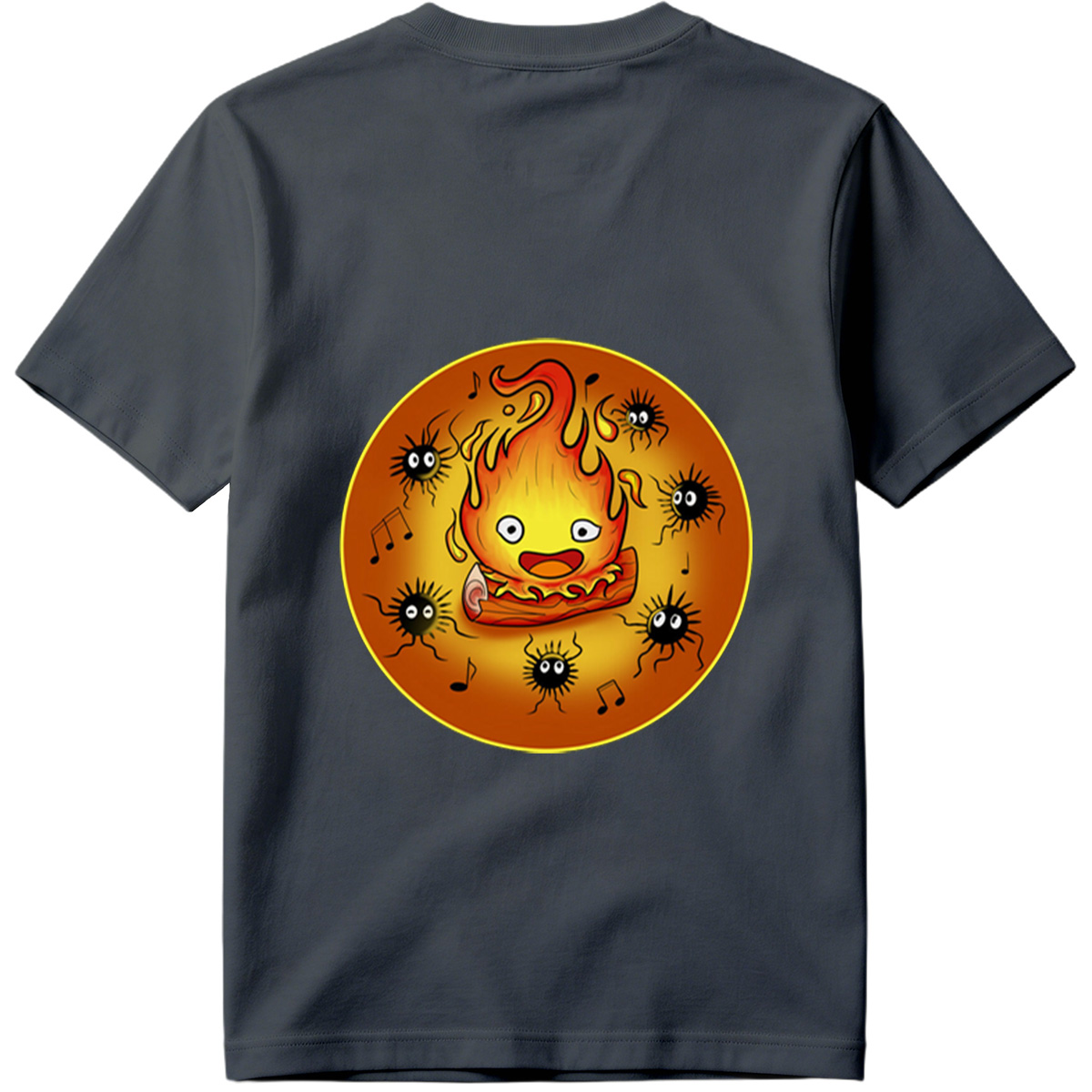 Flame Character with Spiders and Music Notes - Tee