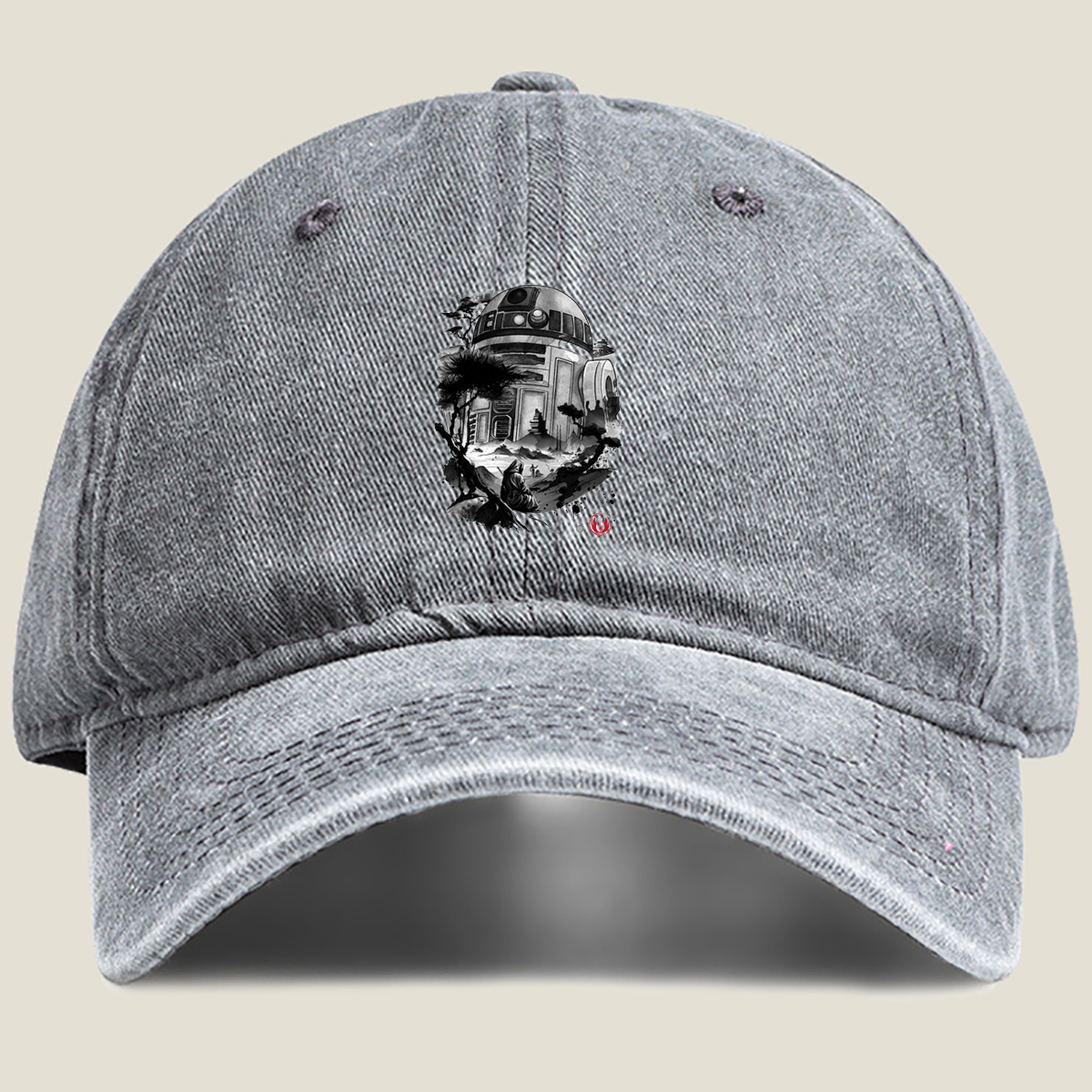 Star Wars: R2-D2 and Jedi in Zen Landscape - Washed Denim - Baseball Cap