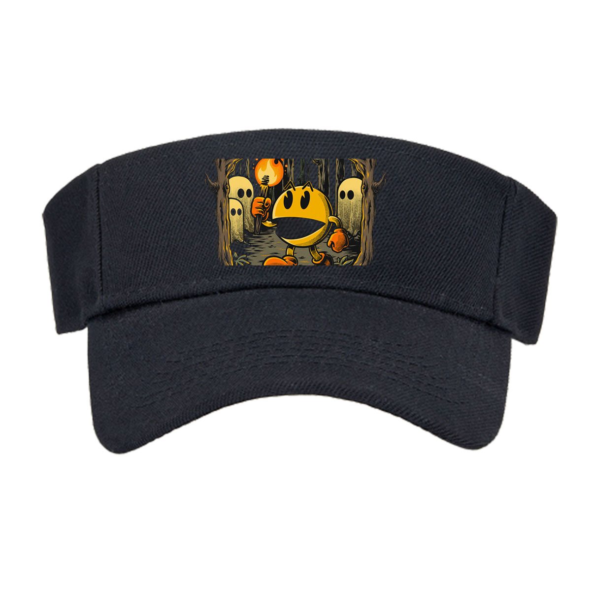 Pac-Man in the Haunted Forest with Ghosts and Torch -  Visor cap