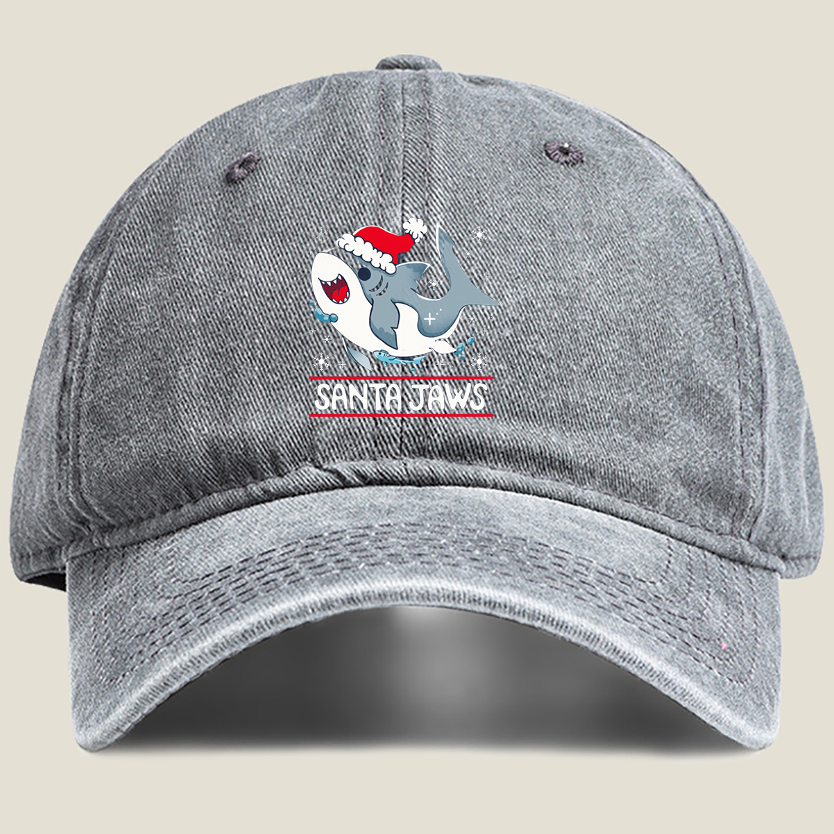 Santa Jaws - Washed Denim - Baseball Cap