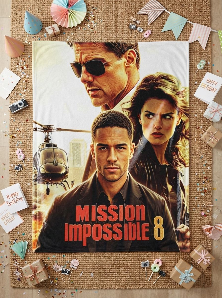 Custom Photo Face Flannel Throw Blanket Personalized Action Movie Graphic Soft Cozy Warm Plush Bed Couch Blanket Gift