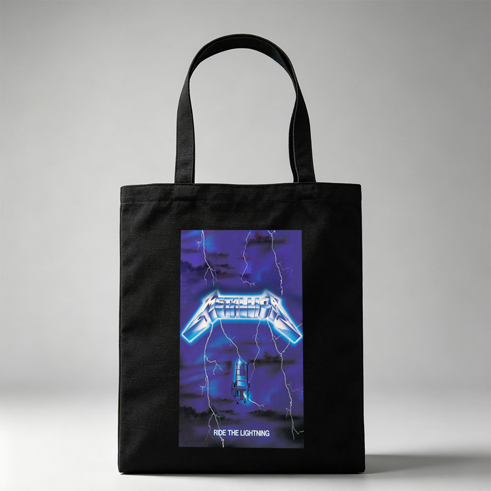 Metallica Electric Chair Lightning Storm Ride the Lightning Album Cover - Canvas tote bags