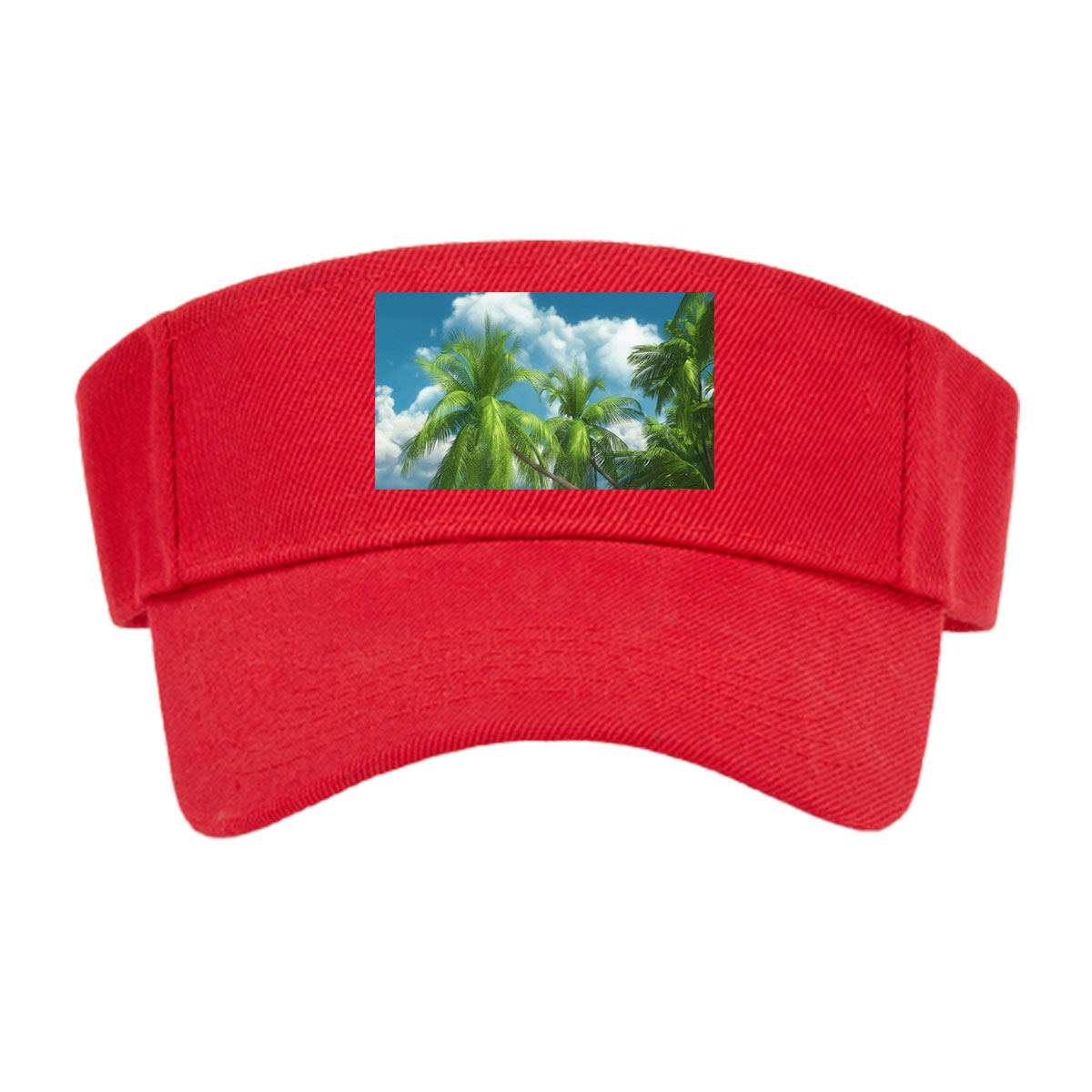 Tropical Beach with Palm Trees and Clear Blue Sky -  Visor cap