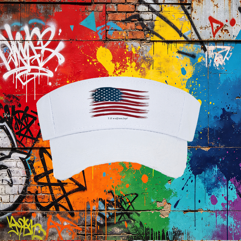 Unisex Classic Mesh Hat with American Flag Print and 
