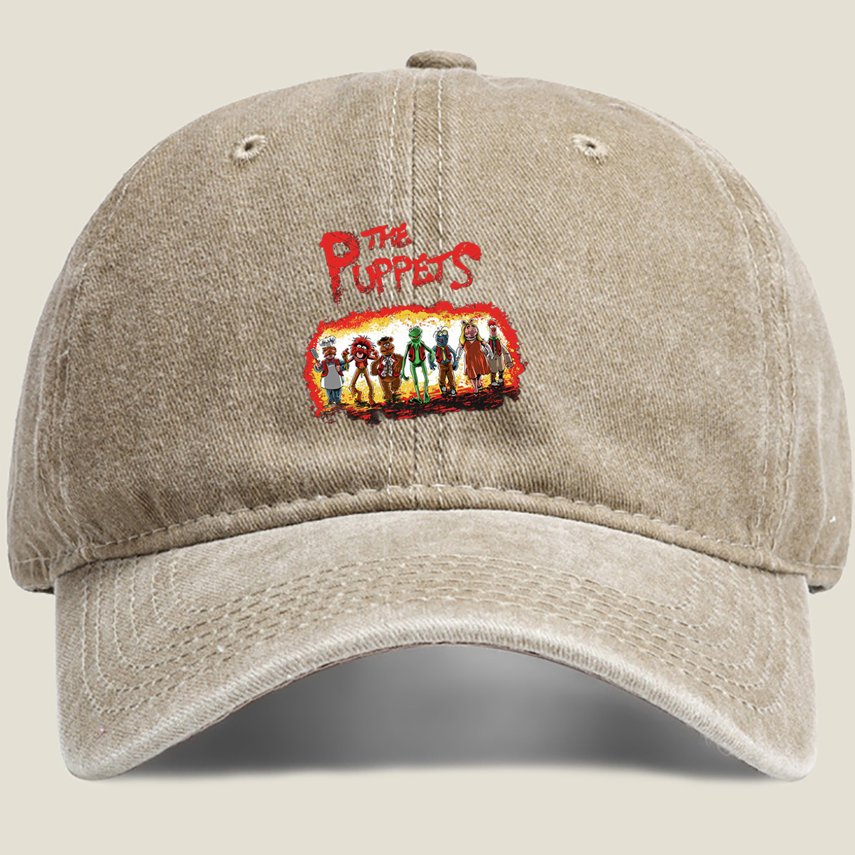 The Muppets: Kermit, Miss Piggy, Fozzie, Animal, Gonzo, and Chef Piggy - Washed Denim - Baseball Cap