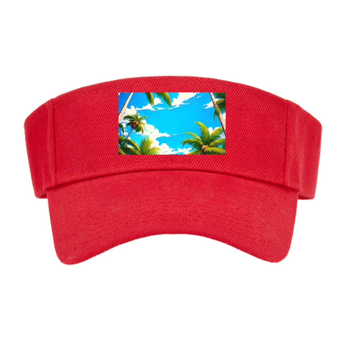 Tropical Beach with Palm Trees and Blue Sky -  Visor cap