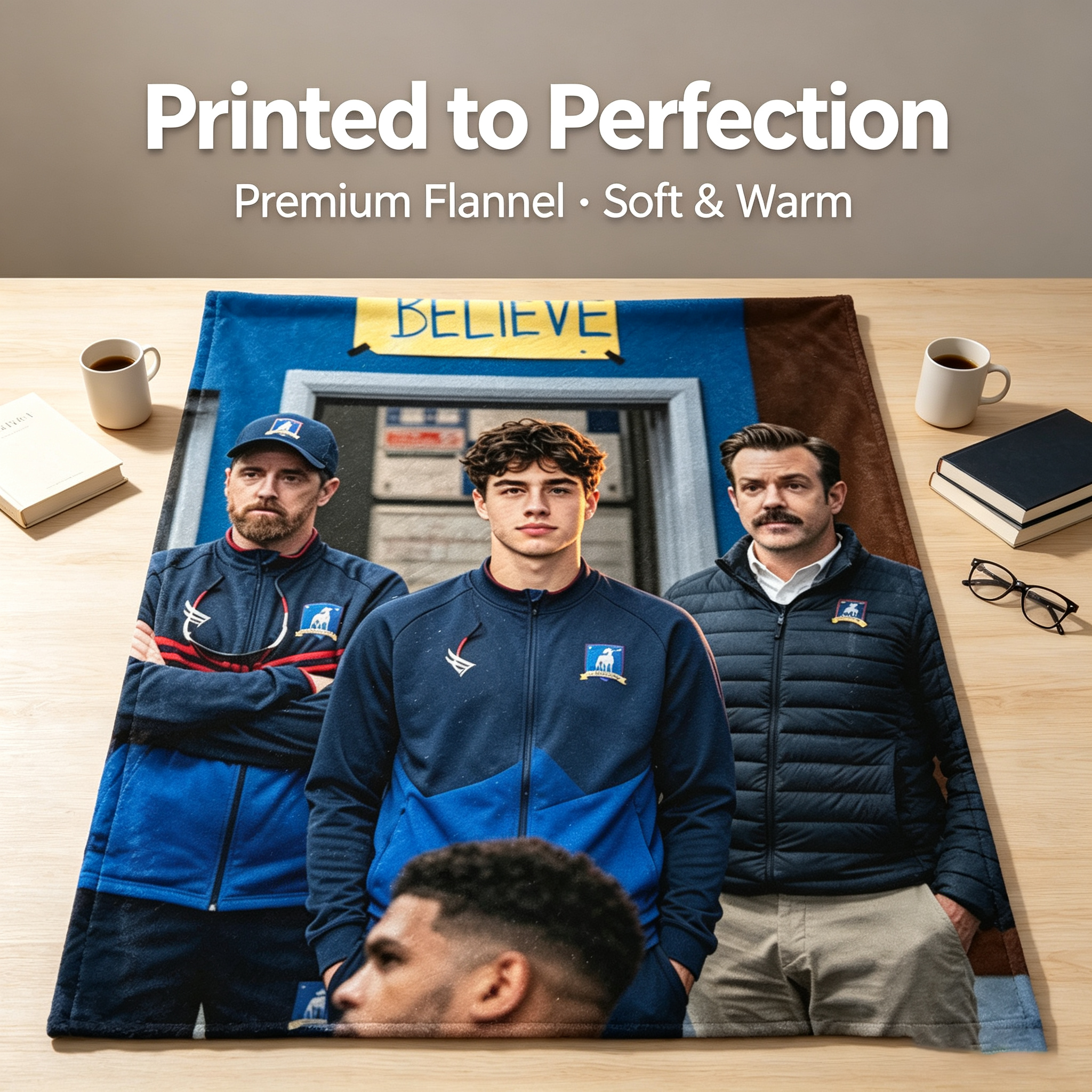 Custom Face Blanket Featuring Belief Team Portrait Flannel Blanket for Cozy Home Use and Perfect Gift or Giveaway