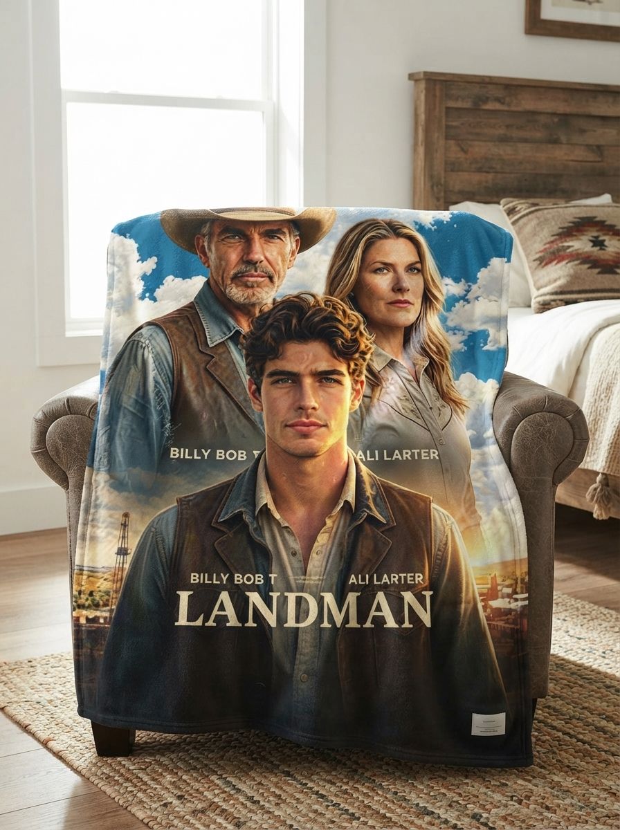 Custom Photo Face Blanket Personalized Western Portrait Flannel Throw Ultra Soft Anti-Pilling Cozy Warm Gift For Bed