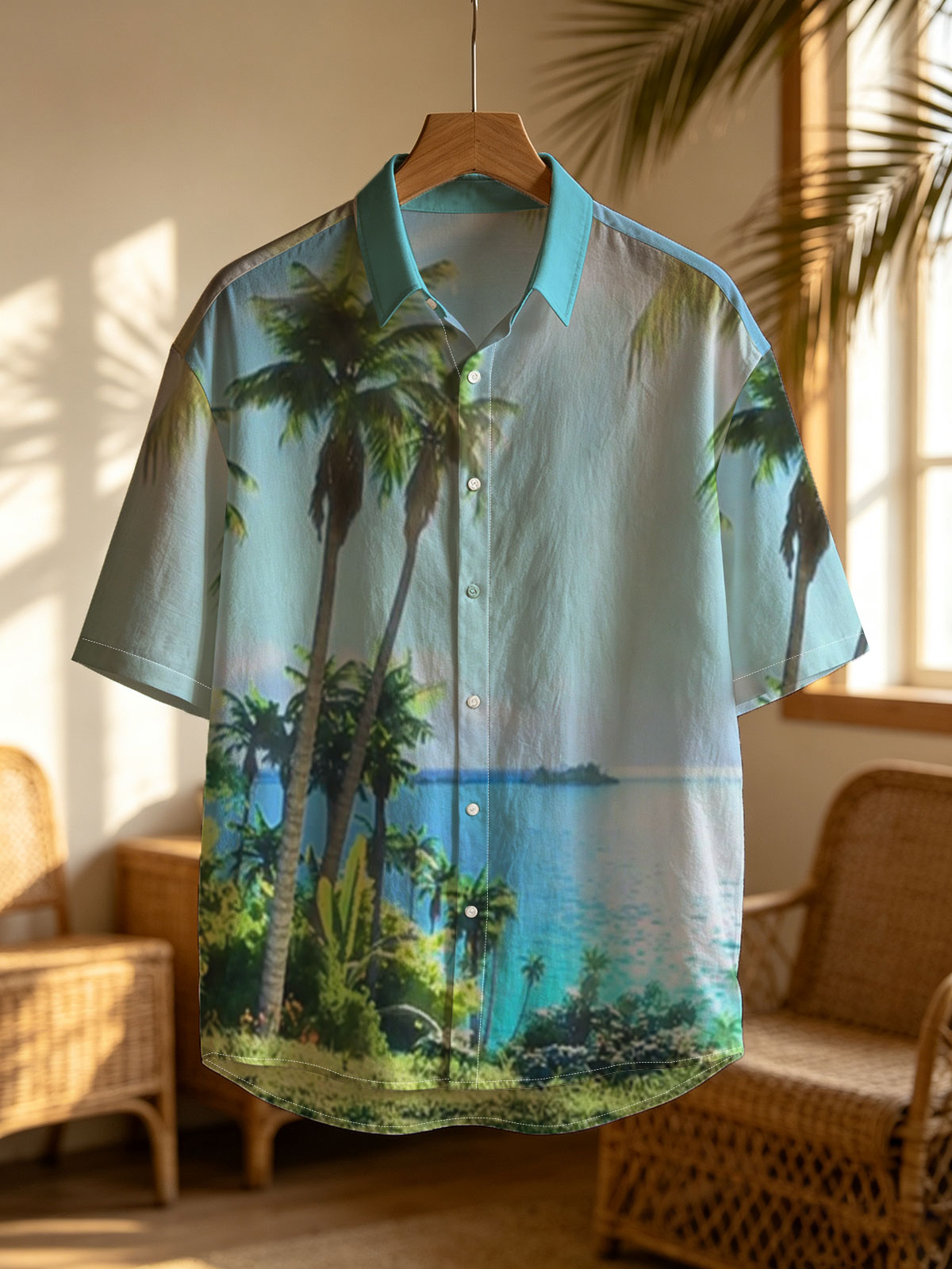 Tropical Paradise with Palm Trees and Crystal Clear Waters -  Shirt