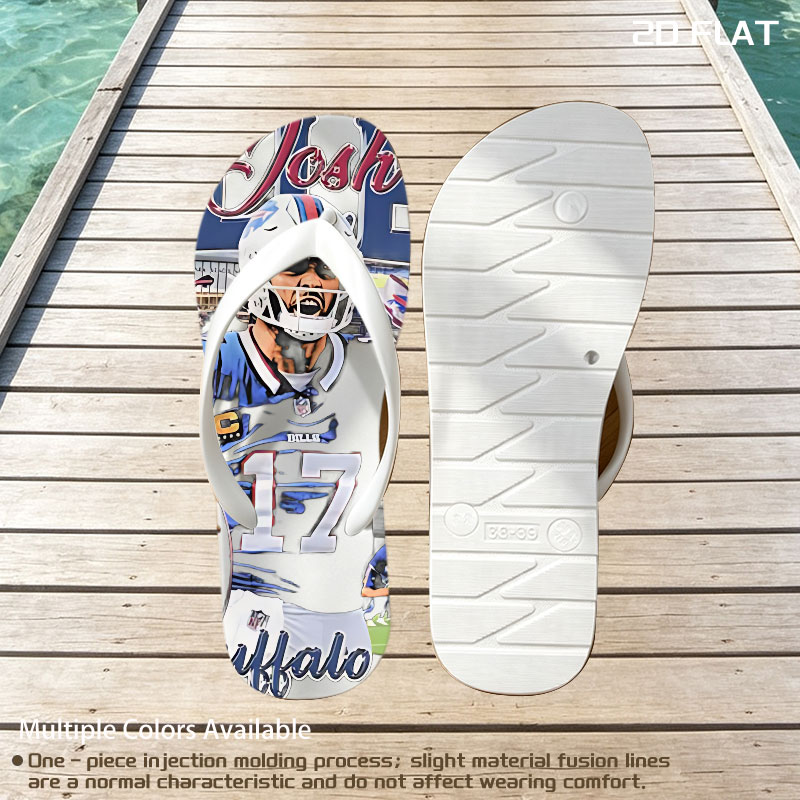 Josh Allen, Buffalo Bills QB #17, NFL Football Star in Action -  flip-flops