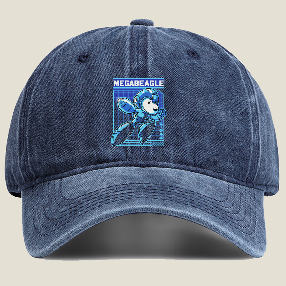 MegaBeagle: A Robotic Dog Adventure - Washed Denim - Baseball Cap