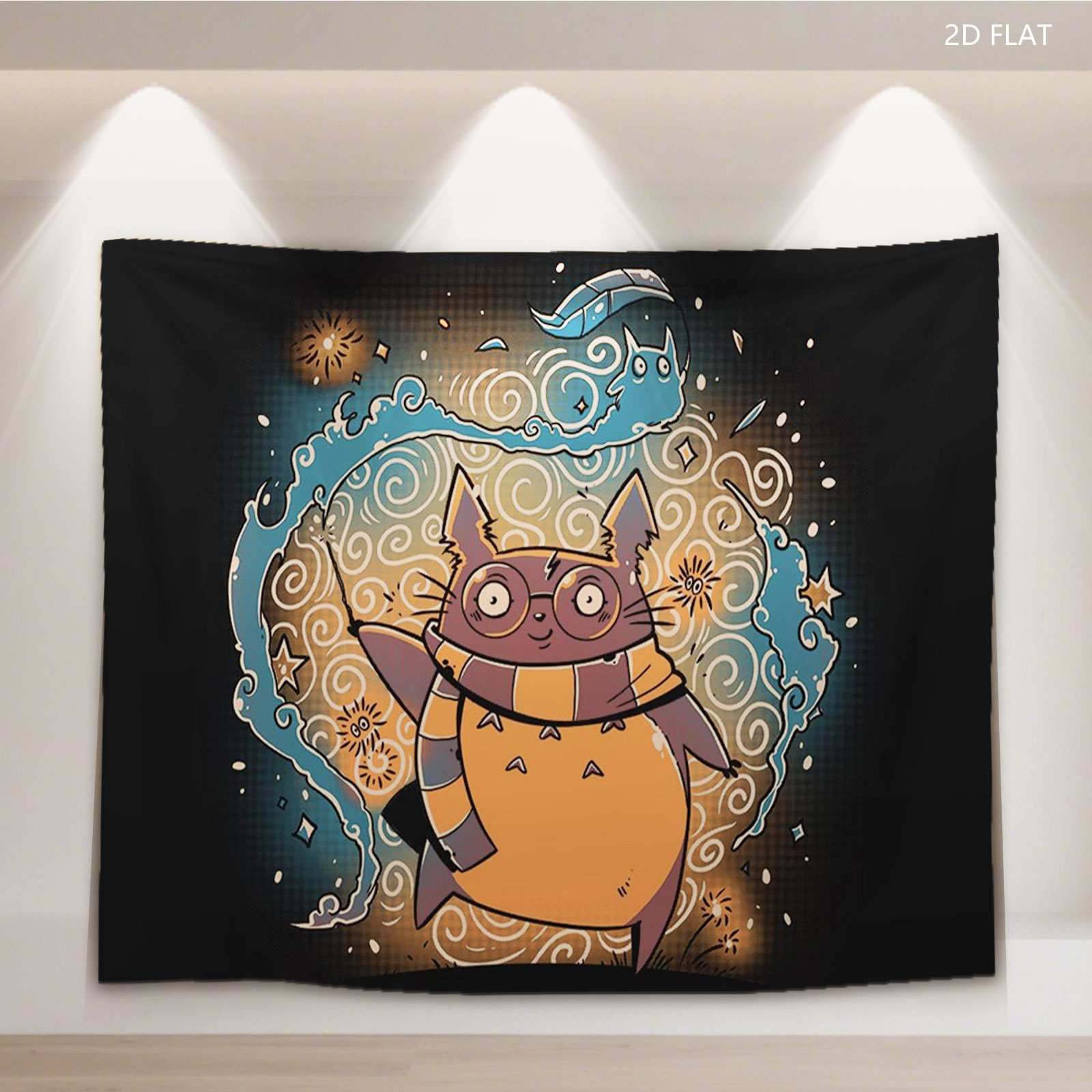 Whiskers the Wizard Cat in a Magical Swirl - Tapestry