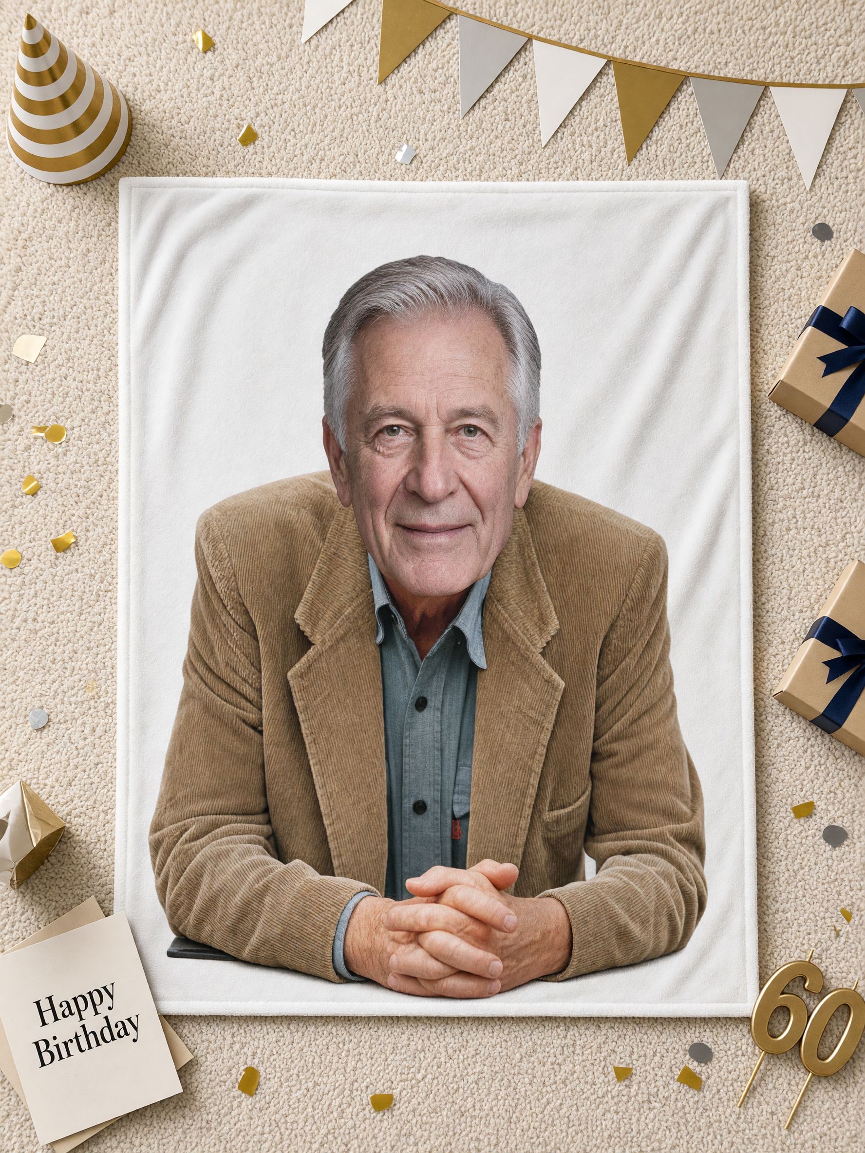 Custom Photo Face Blanket Personalized Flannel Fleece Portrait Throw for Couch Bed, Ideal Keepsake Gift for Family