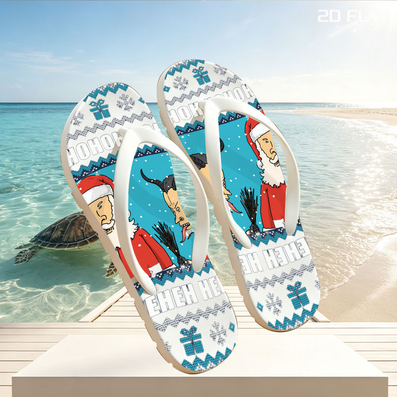 Santa and the Xmas Beast: Ho Ho Ho, Heh Heh Heh -  flip-flops