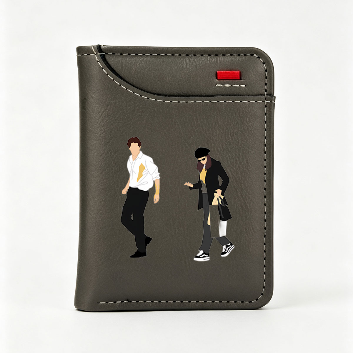 Fashionable Couple in Urban Style Walk - Vertical Style Wallet