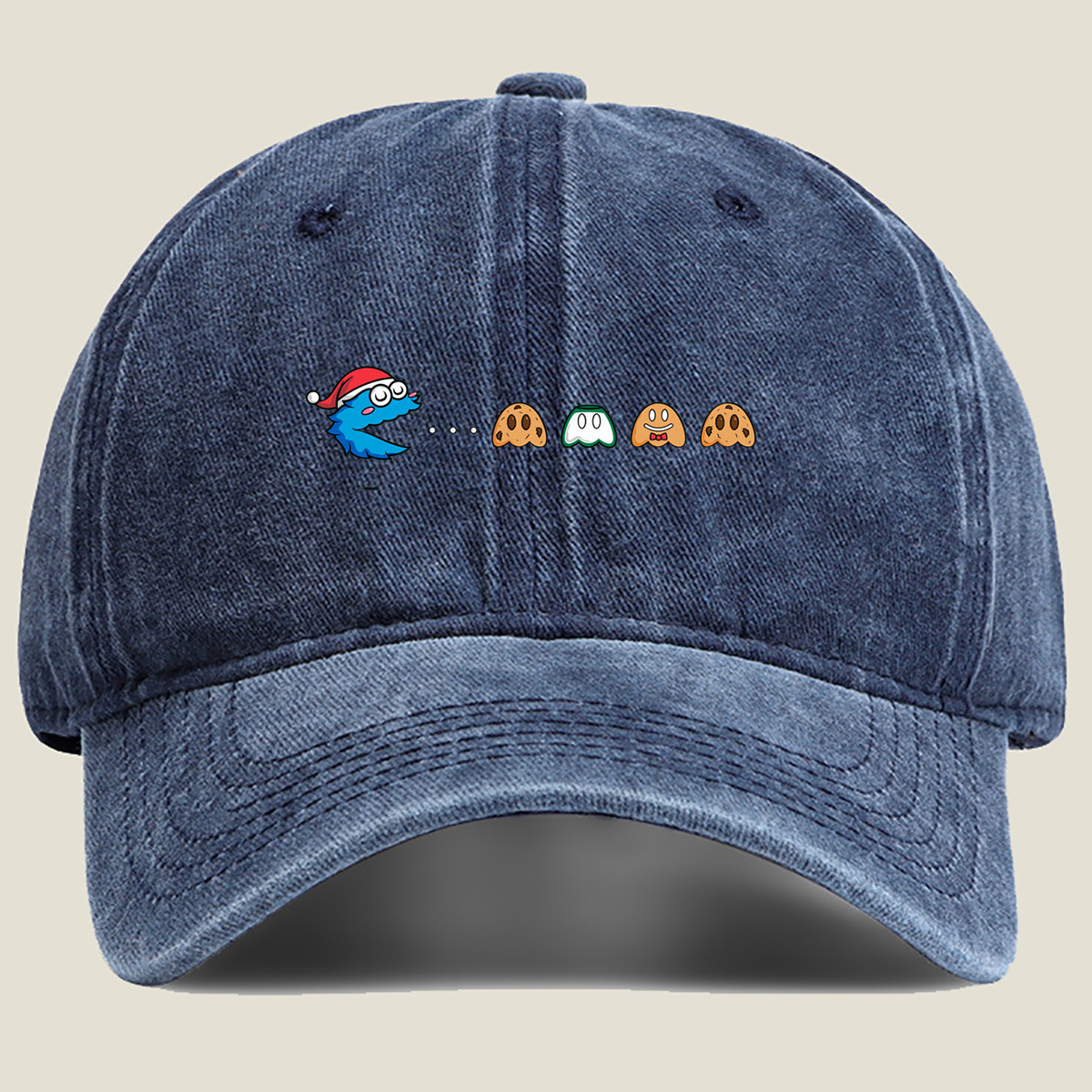 Pac-Man Christmas Adventure - Washed Denim - Baseball Cap